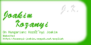 joakim kozanyi business card